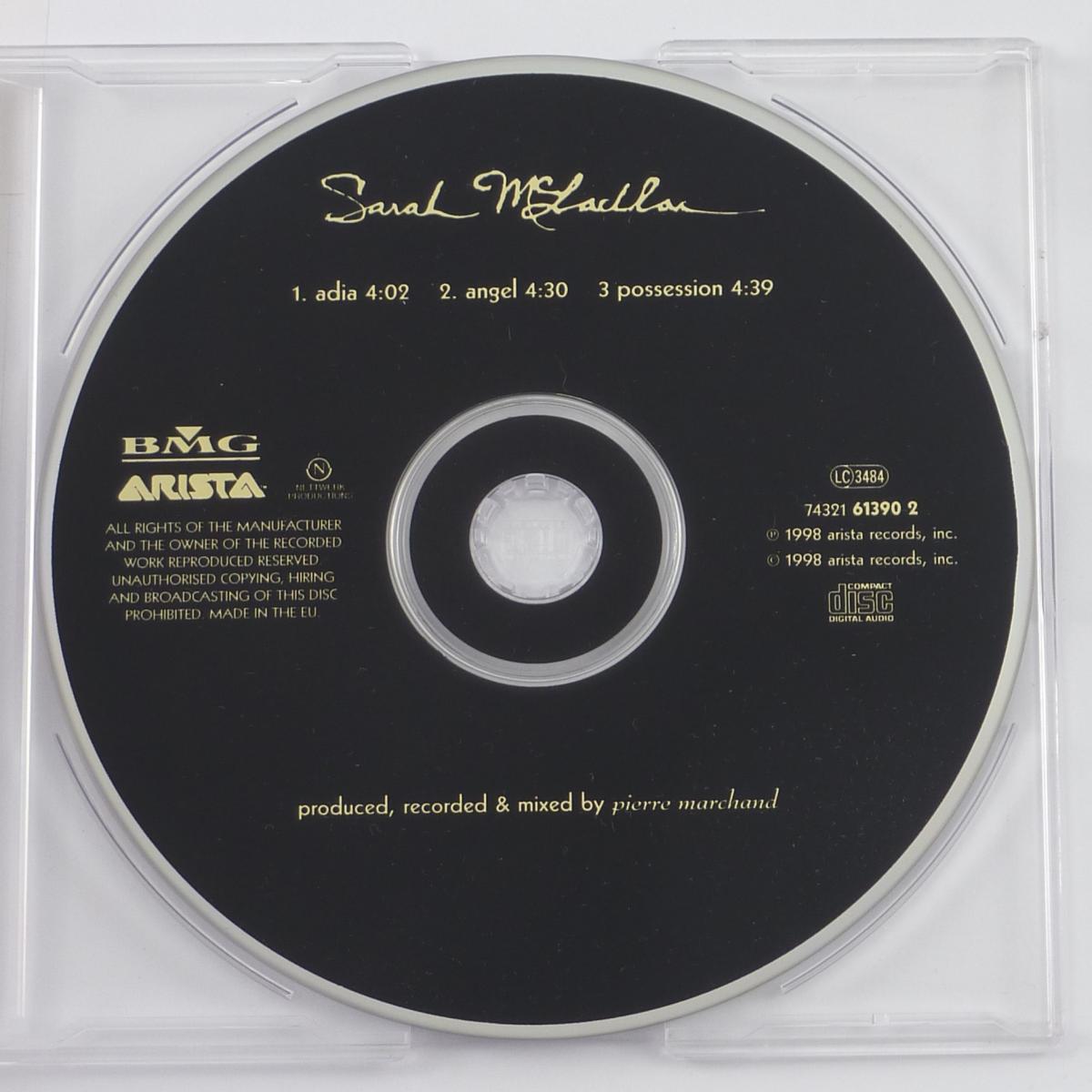 Sarah McLachlan Adia CD Single
