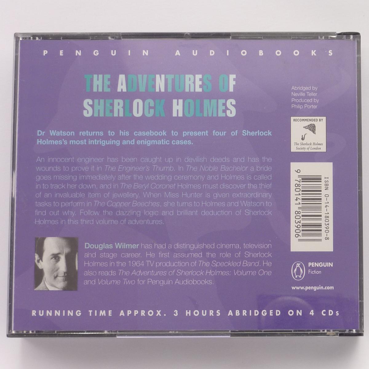 Sir Arthur Conan Doyle The Adventures Of Sherlock Holmes Volume Three 4 × CD Audiobook