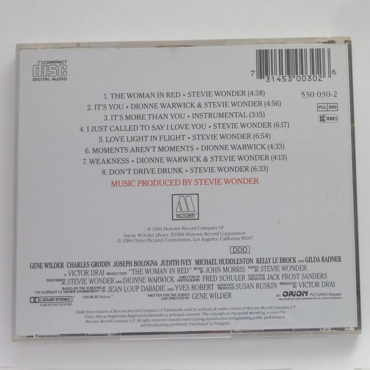 Stevie Wonder The Woman In Red (Selections From The Original Motion Picture Soundtrack) CD Album