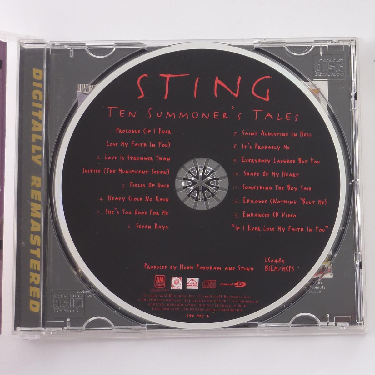 Sting Ten Summoner's Tales CD Album Enhanced Reissue Remastered