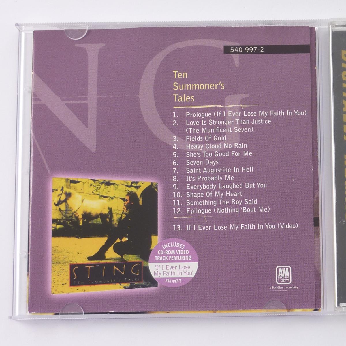 Sting Ten Summoner's Tales CD Album Enhanced Reissue Remastered