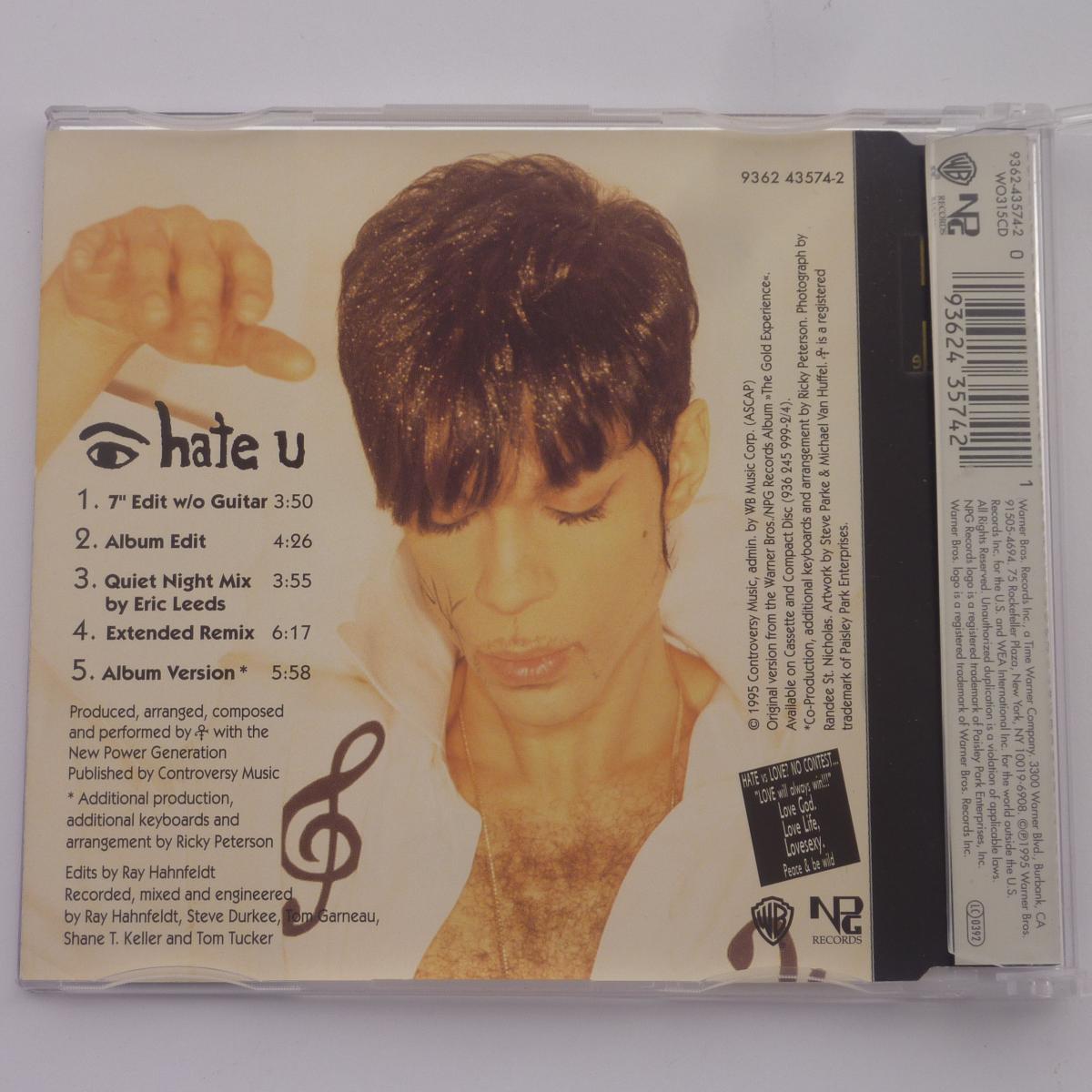 The Artist (Formerly Known As Prince) I Hate U CD Single