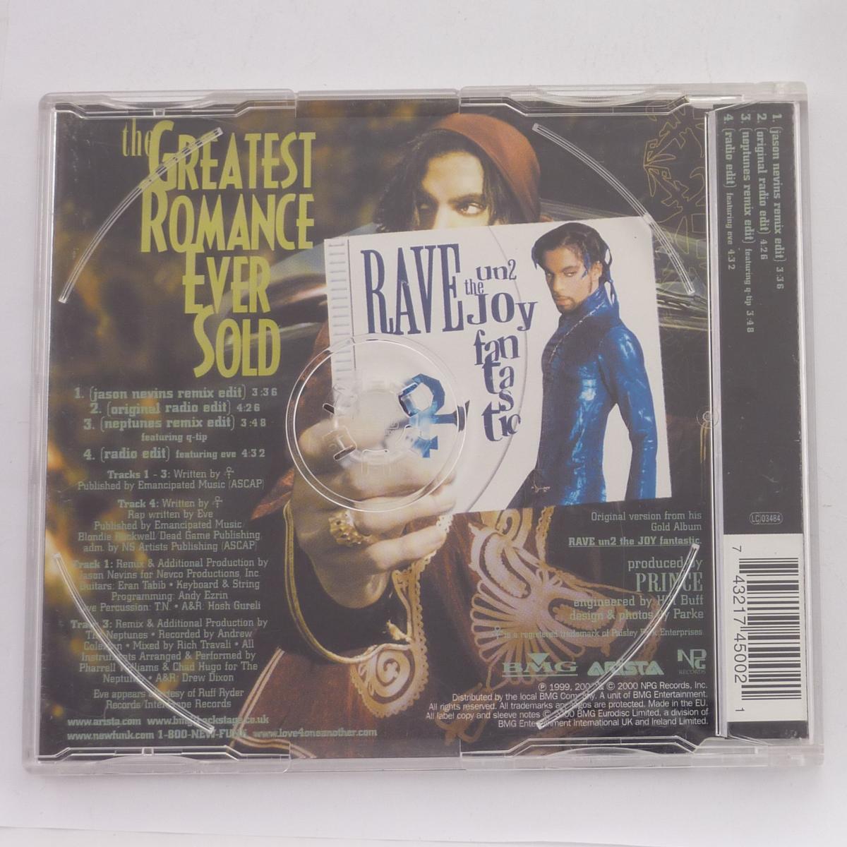 The Artist (Formerly Known As Prince) The Greatest Romance Ever Sold CD Single