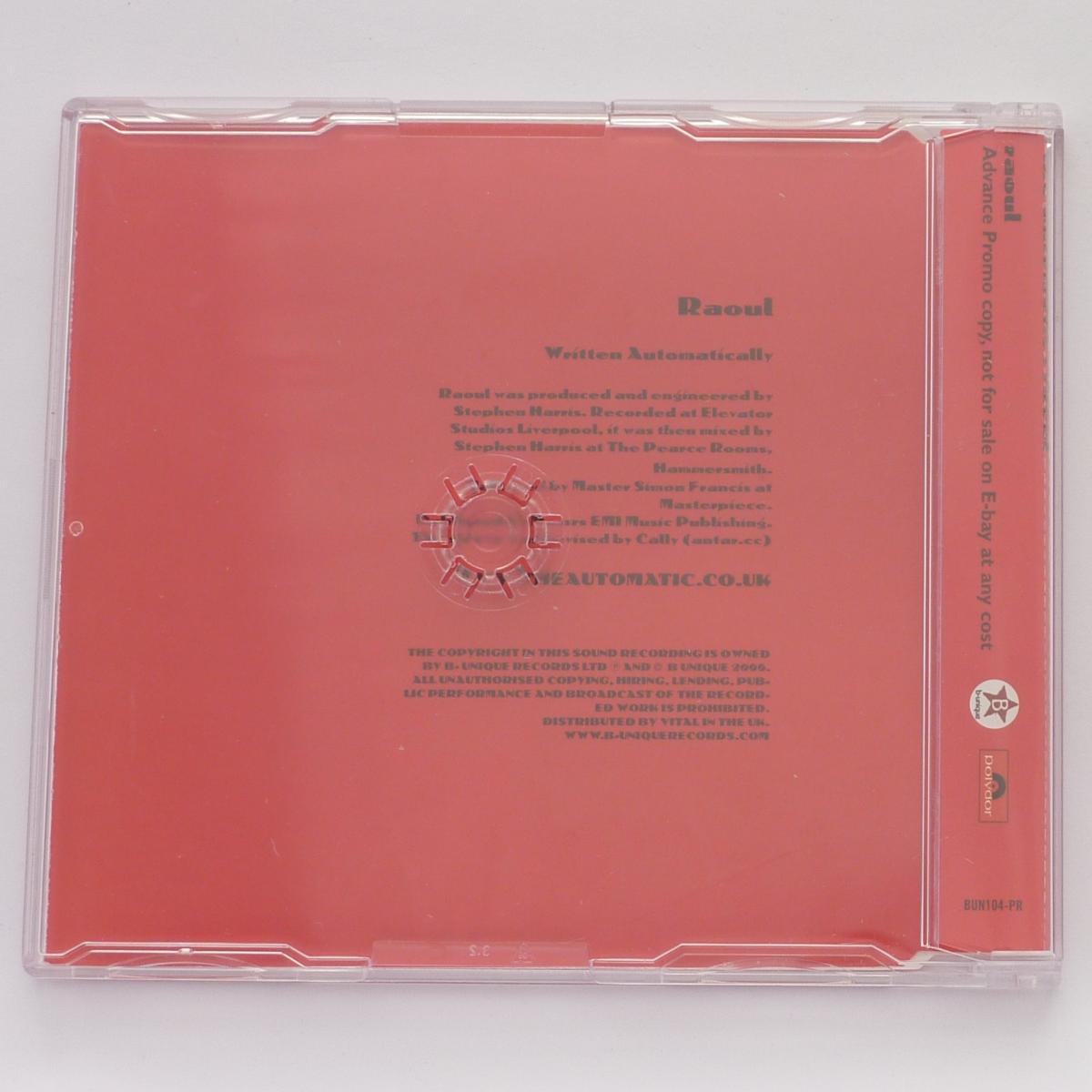 The Automatic Raoul CD Advance Single Promo