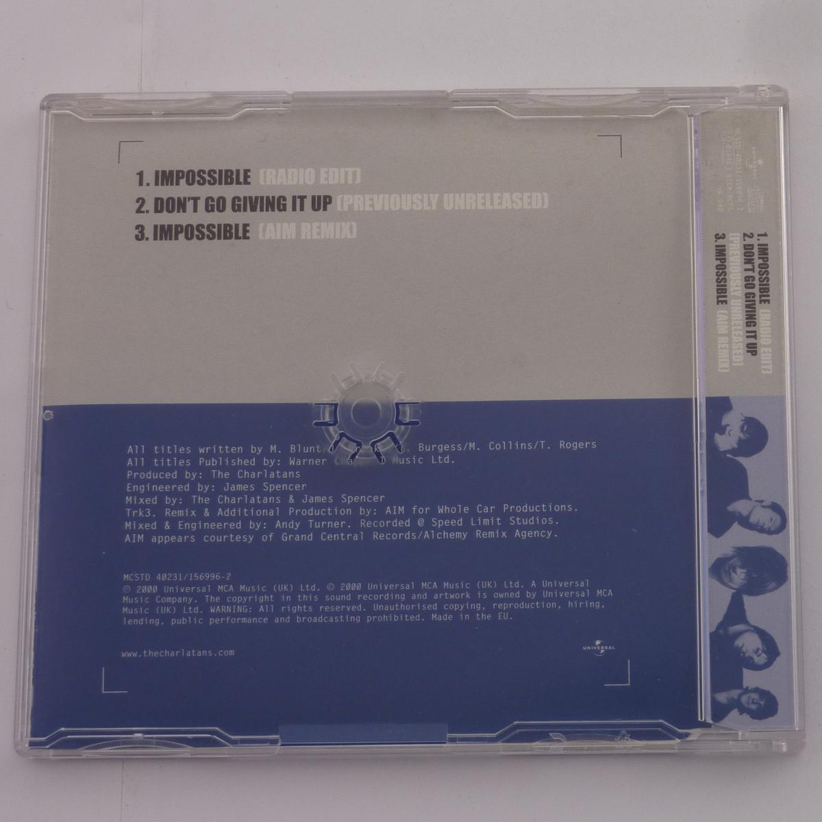 The Charlatans Impossible CD Single CD1 PMDC pressing