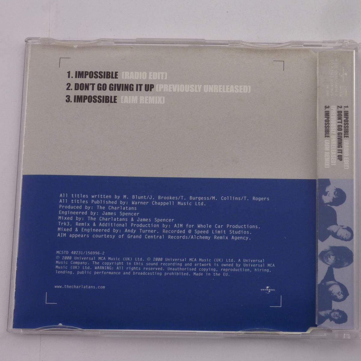 The Charlatans Impossible CD Single CD1 PMDC pressing