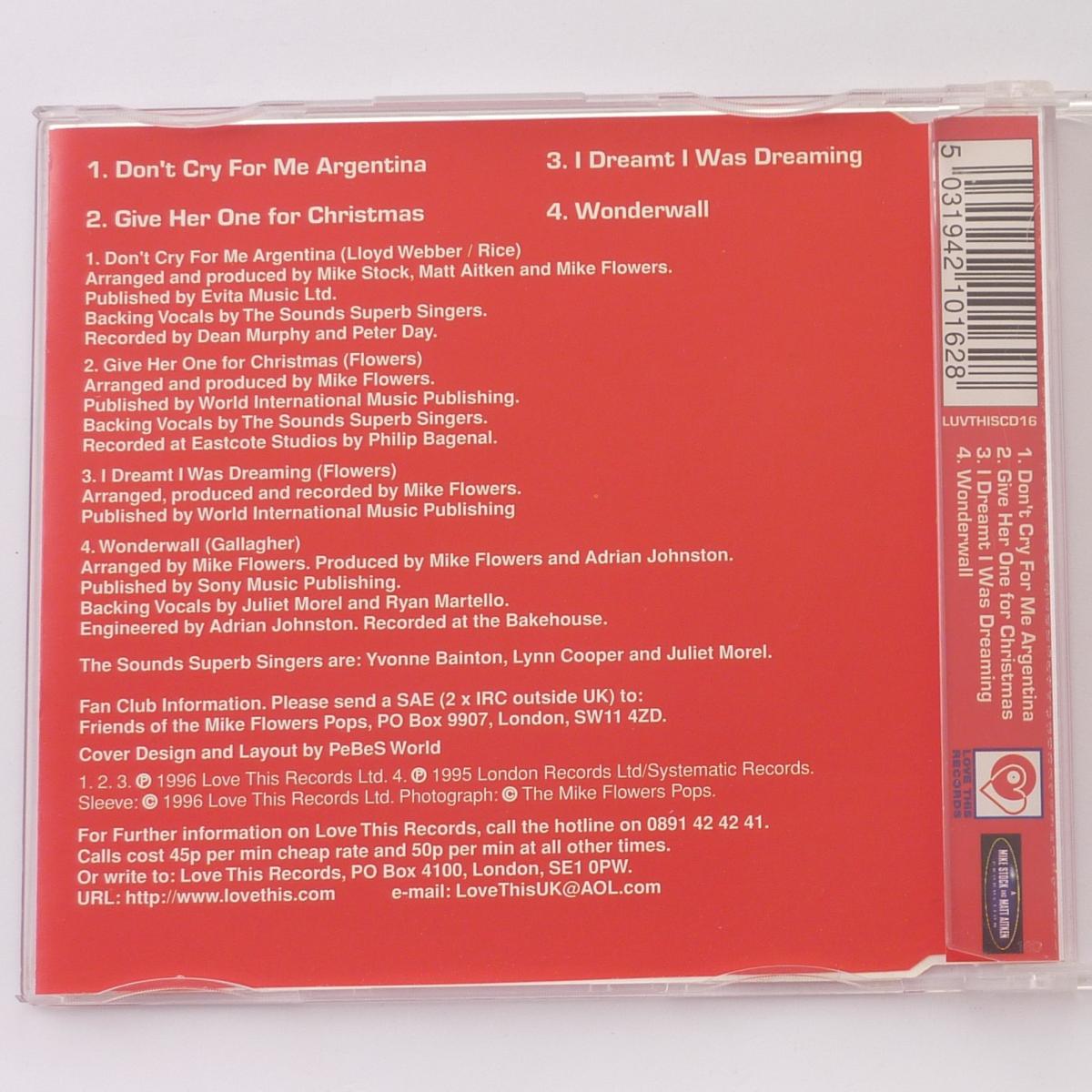 The Mike Flowers Pops Don't Cry For Me Argentina CD Single CD1