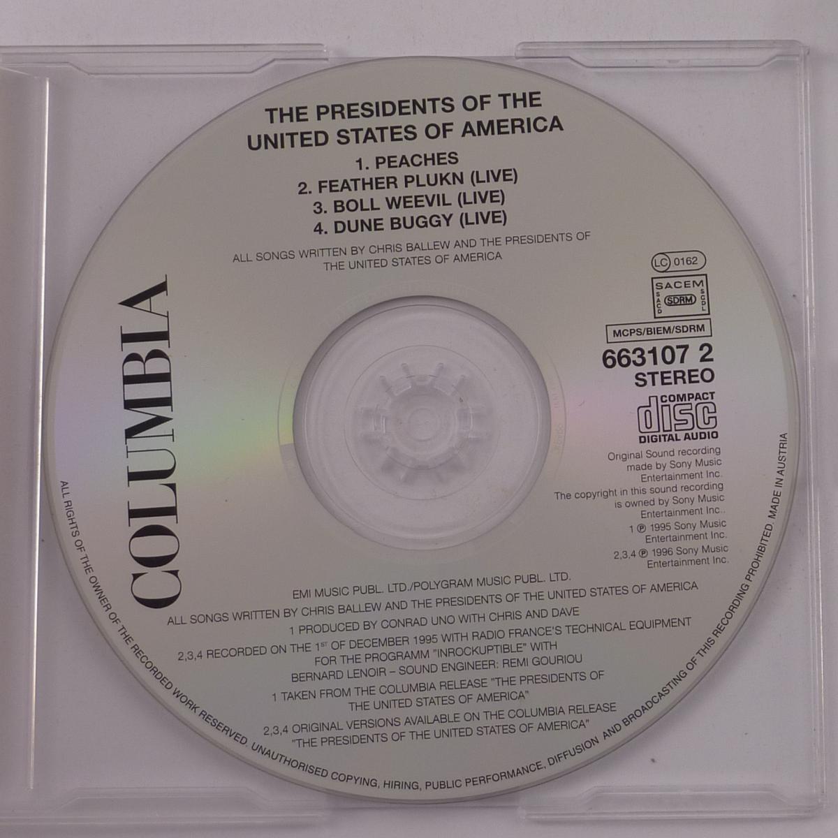 The Presidents Of The United States Of America Peaches CD Single Stereo