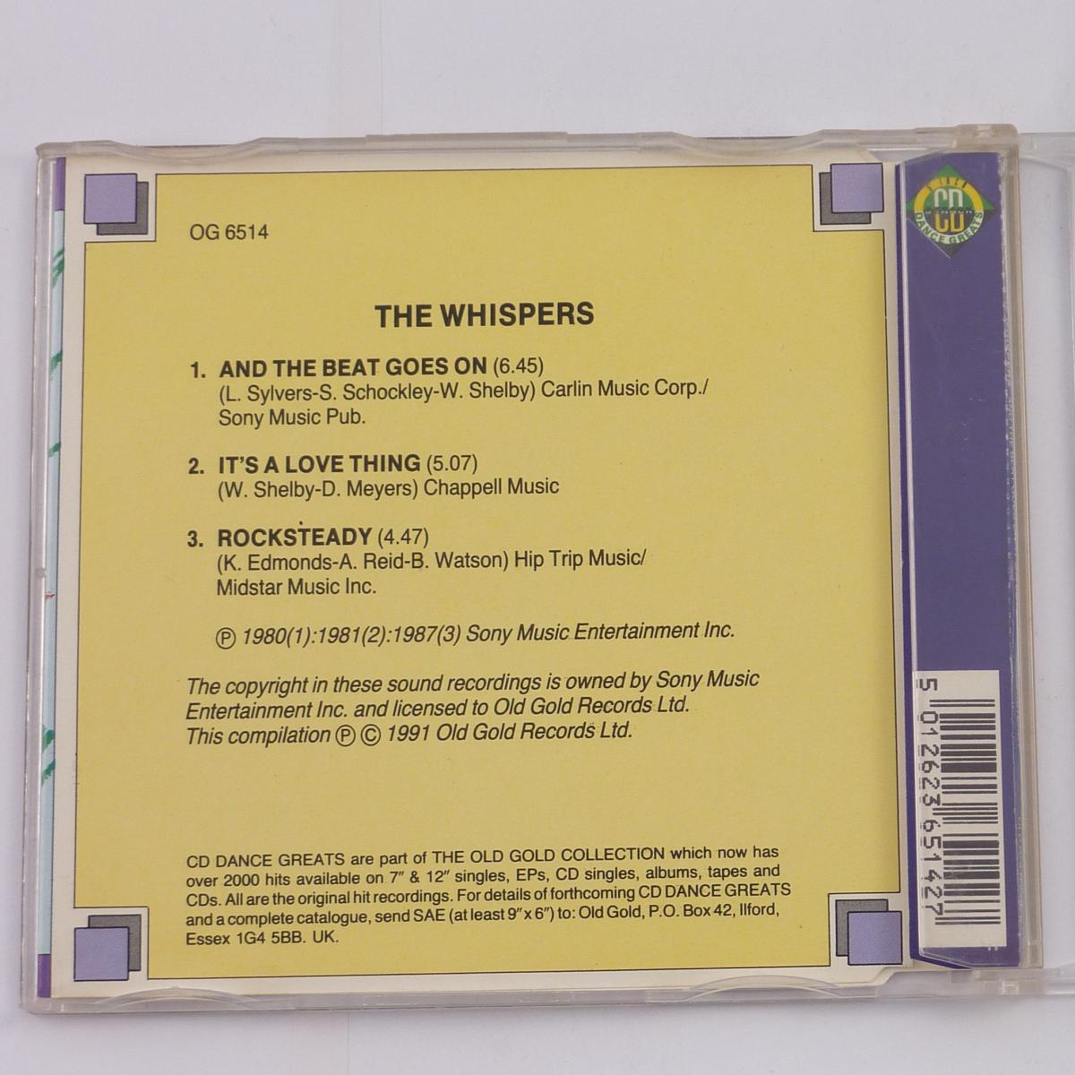 The Whispers And The Beat Goes On / It's A Love Thing / Rocksteady CD Single