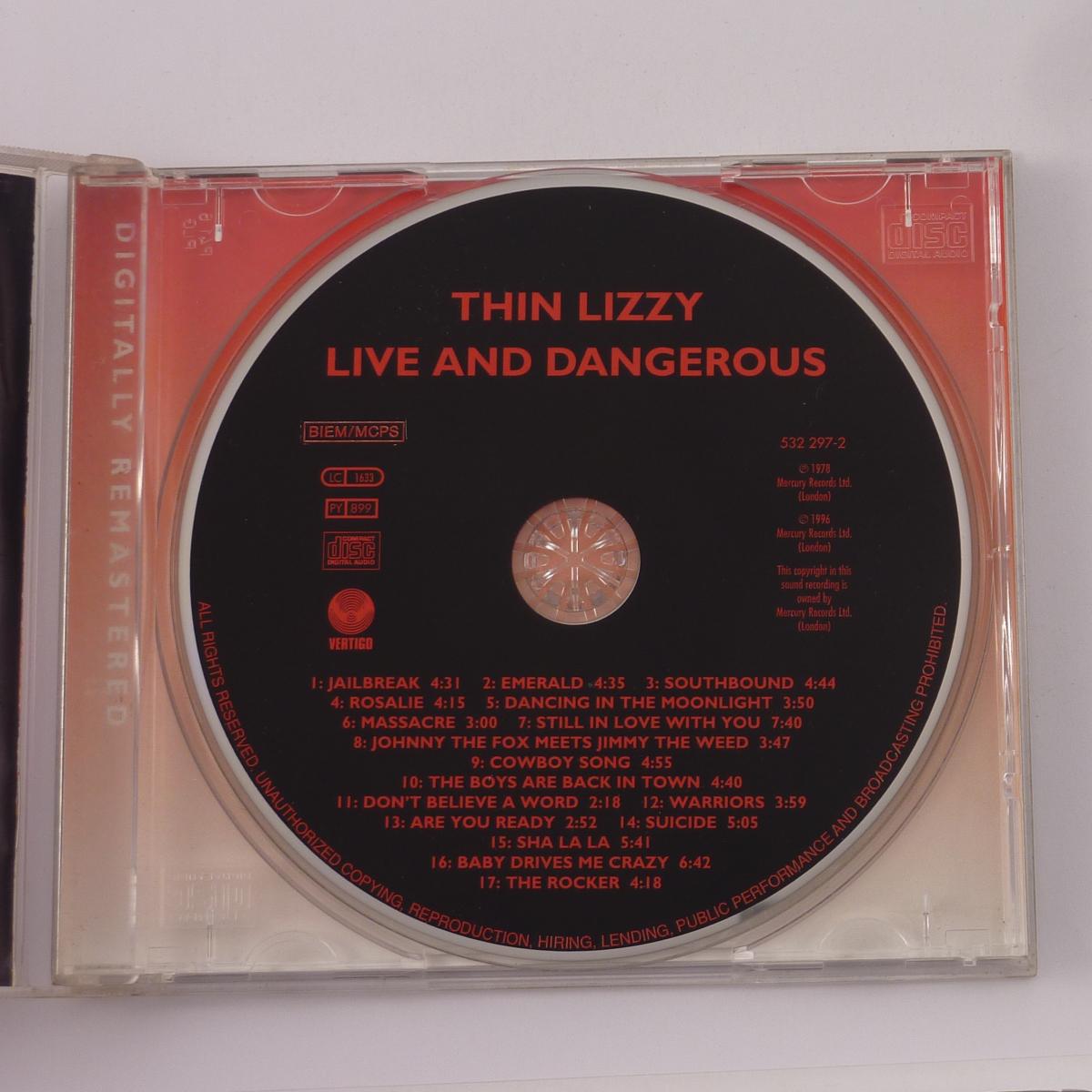 Thin Lizzy Live And Dangerous CD Album Reissue Remastered