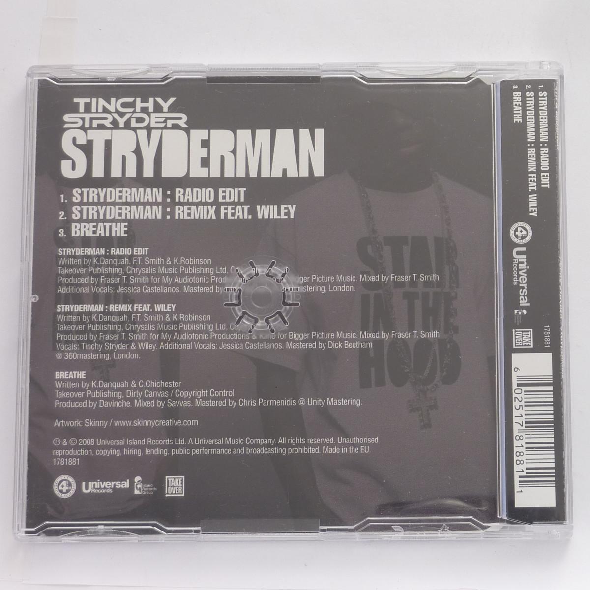 Tinchy Stryder Stryderman CD Single