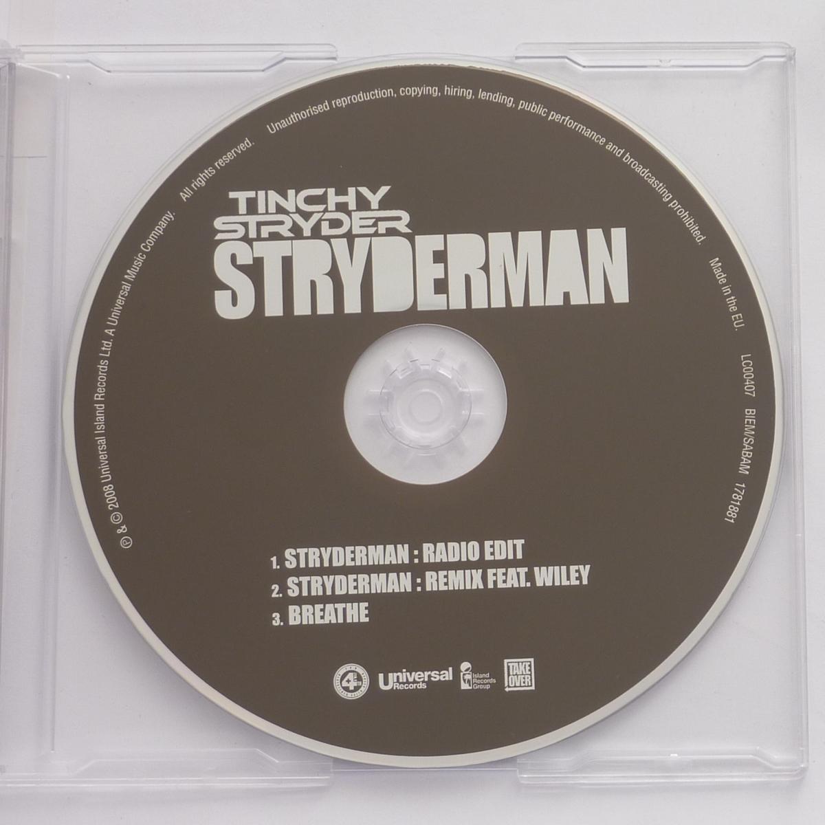 Tinchy Stryder Stryderman CD Single