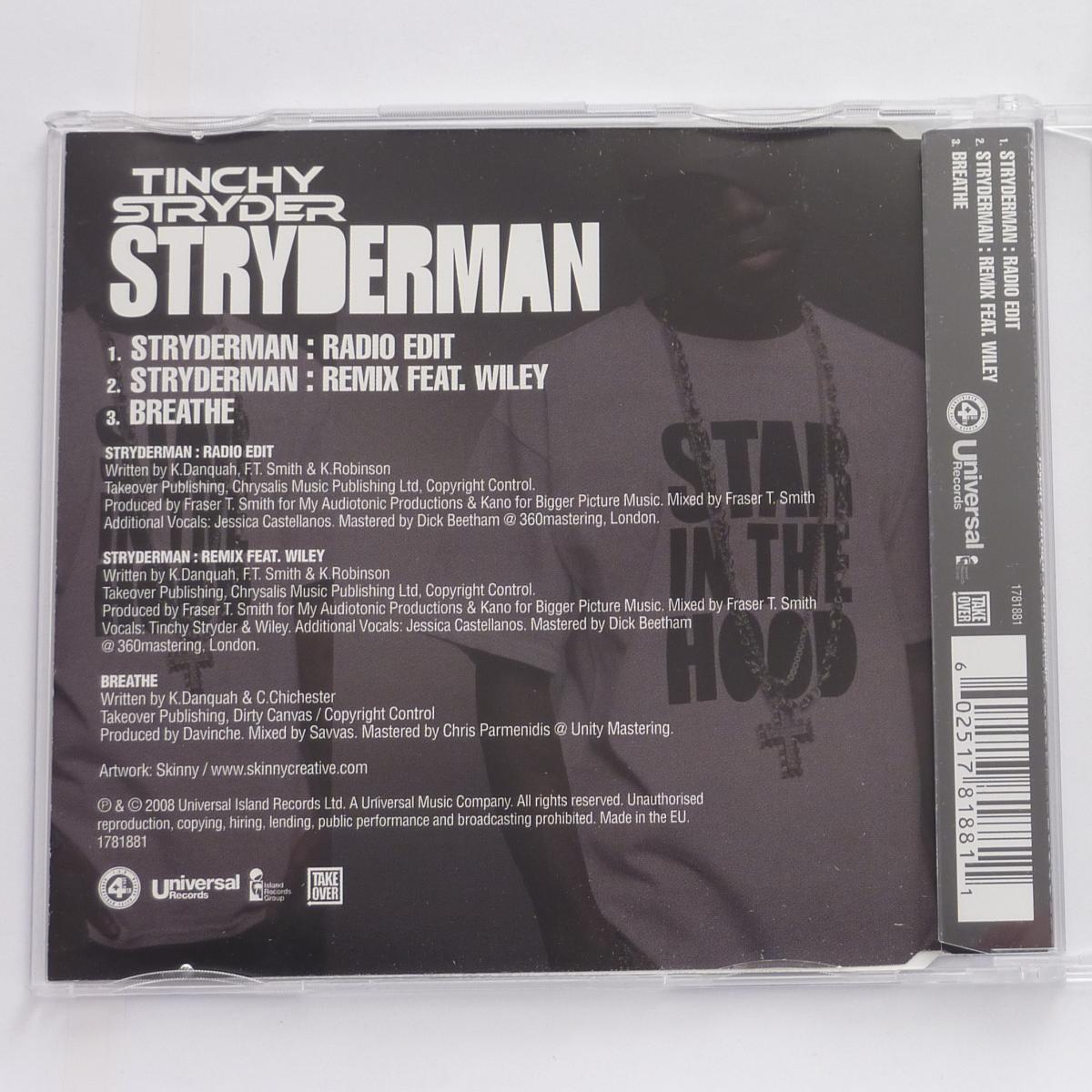 Tinchy Stryder Stryderman CD Single