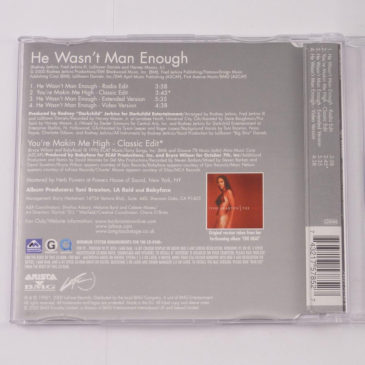 Toni Braxton He Wasn't Man Enough CD Single Enhanced