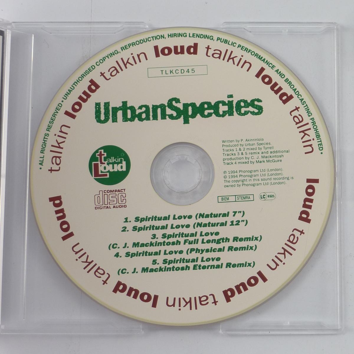 Urban Species Spiritual Love CD Single