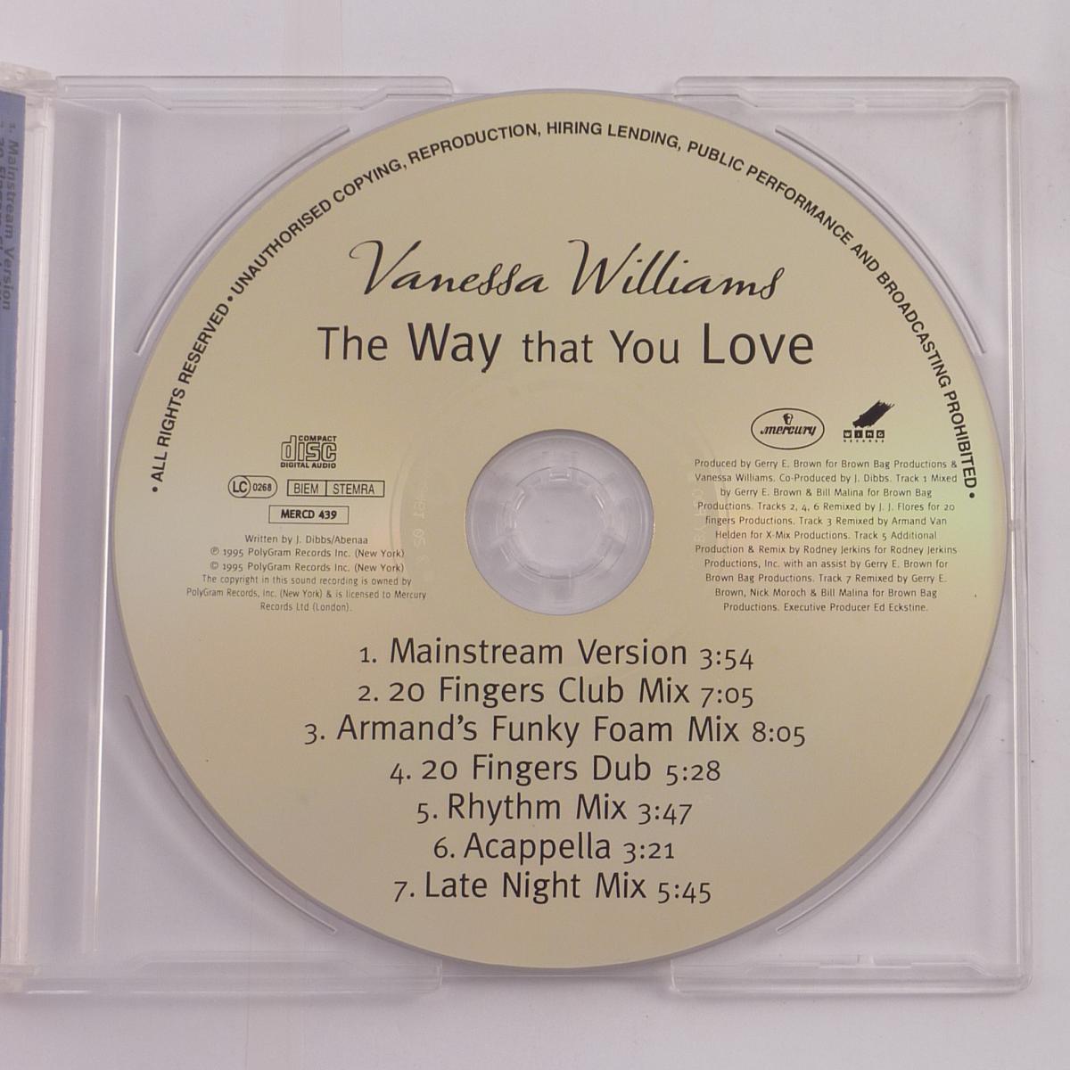 Vanessa Williams The Way That You Love CD Single