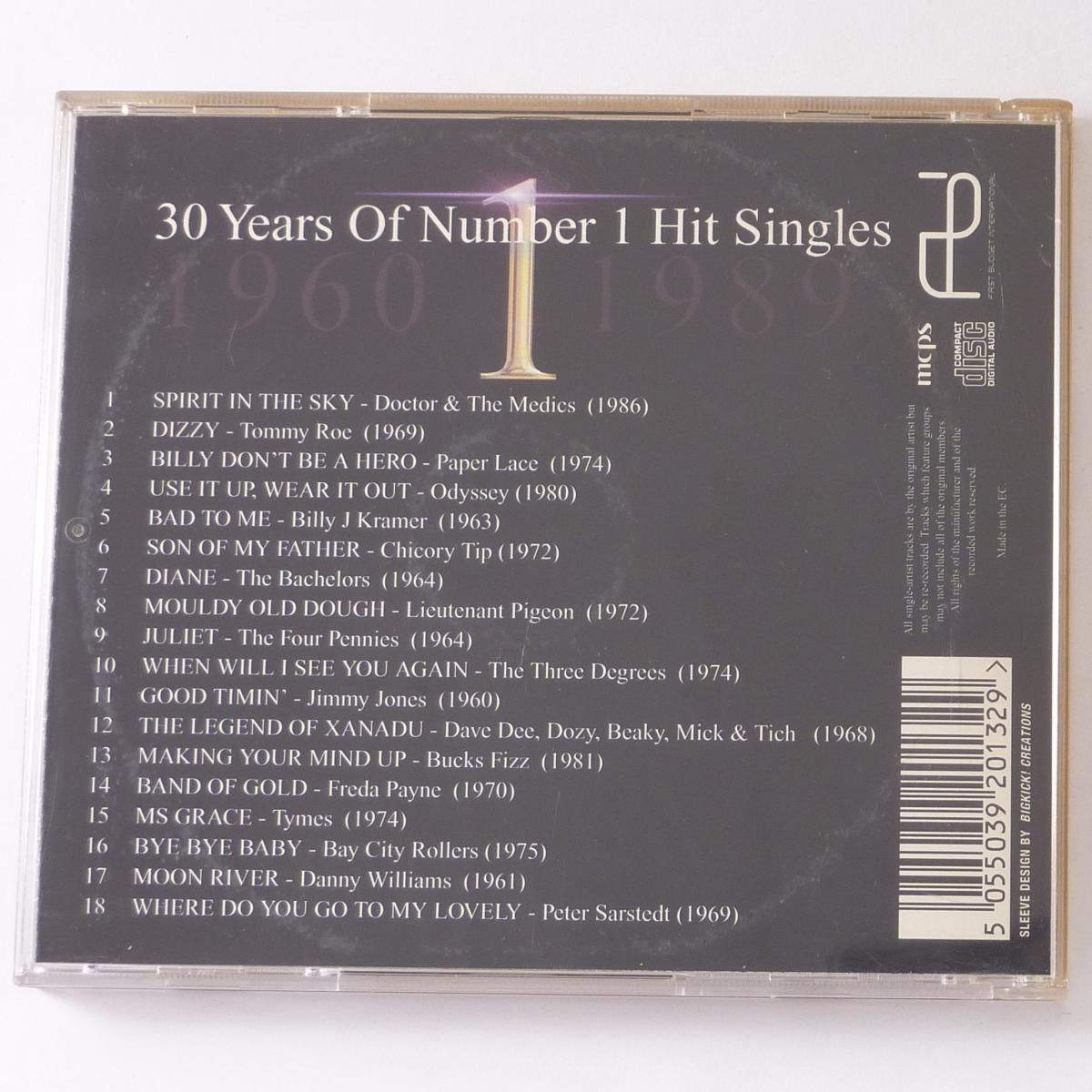 Various 30 Years Of Number 1 Hit Singles 1960 1989 CD Compilation