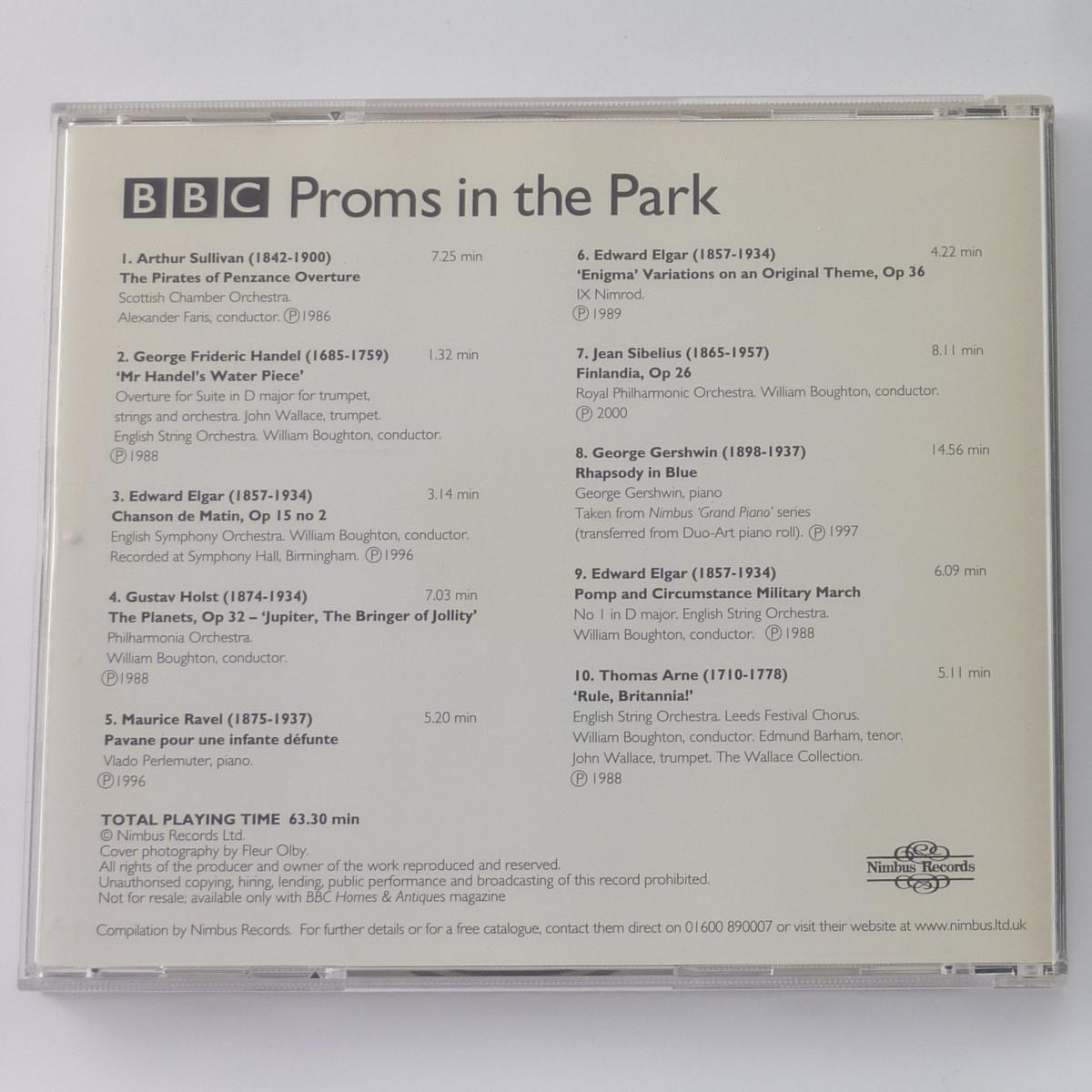 Various BBC Proms In The Park CD Compilation Promo