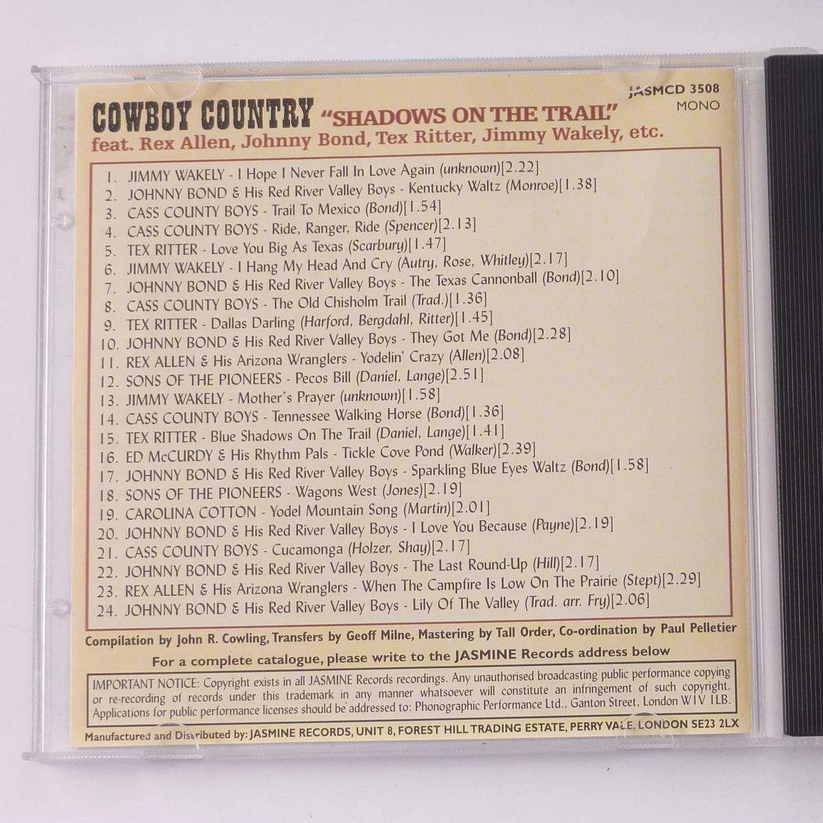 Various Cowboy Country: Shadows On The Trail CD Compilation