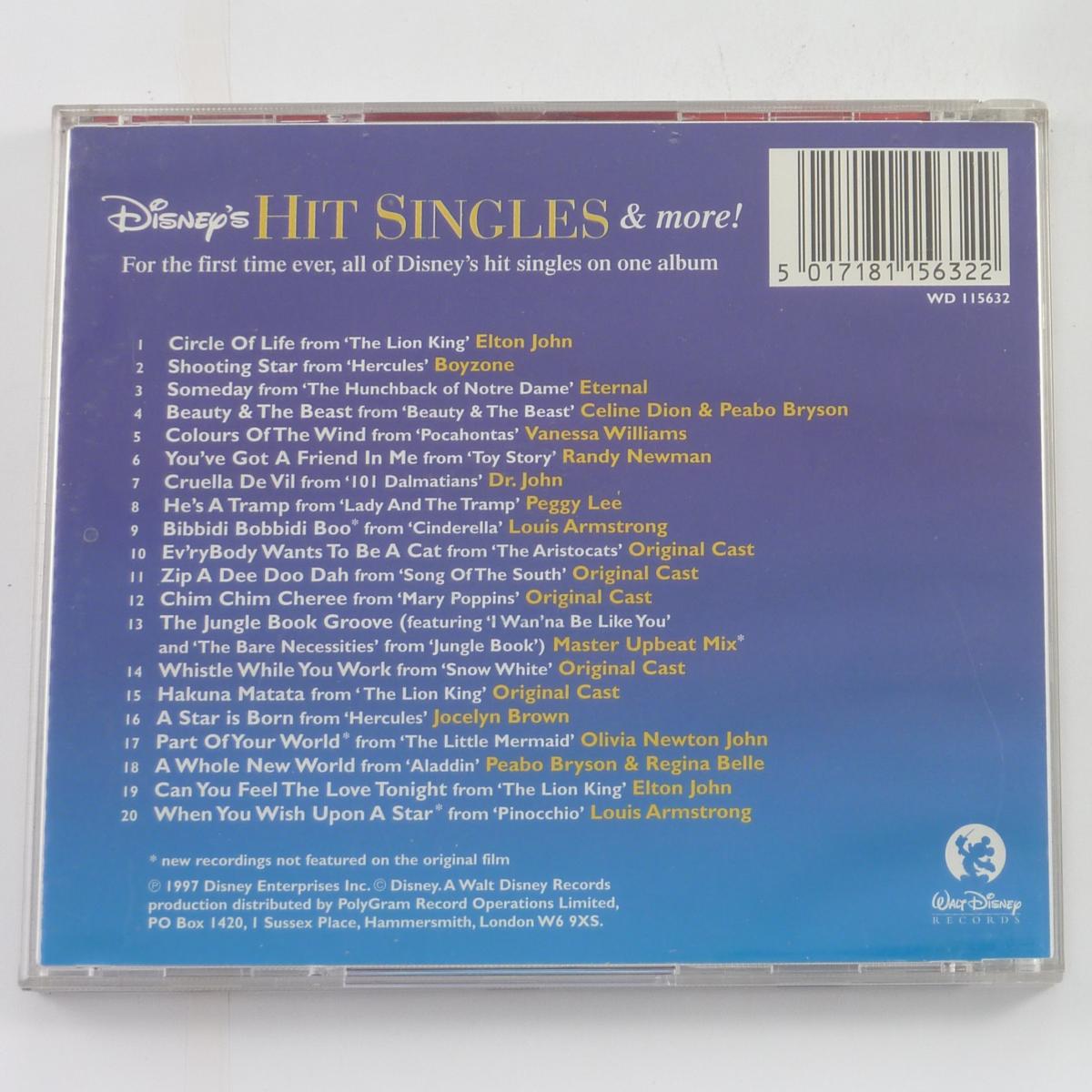 Various Disney's Hit Singles & more! CD Compilation