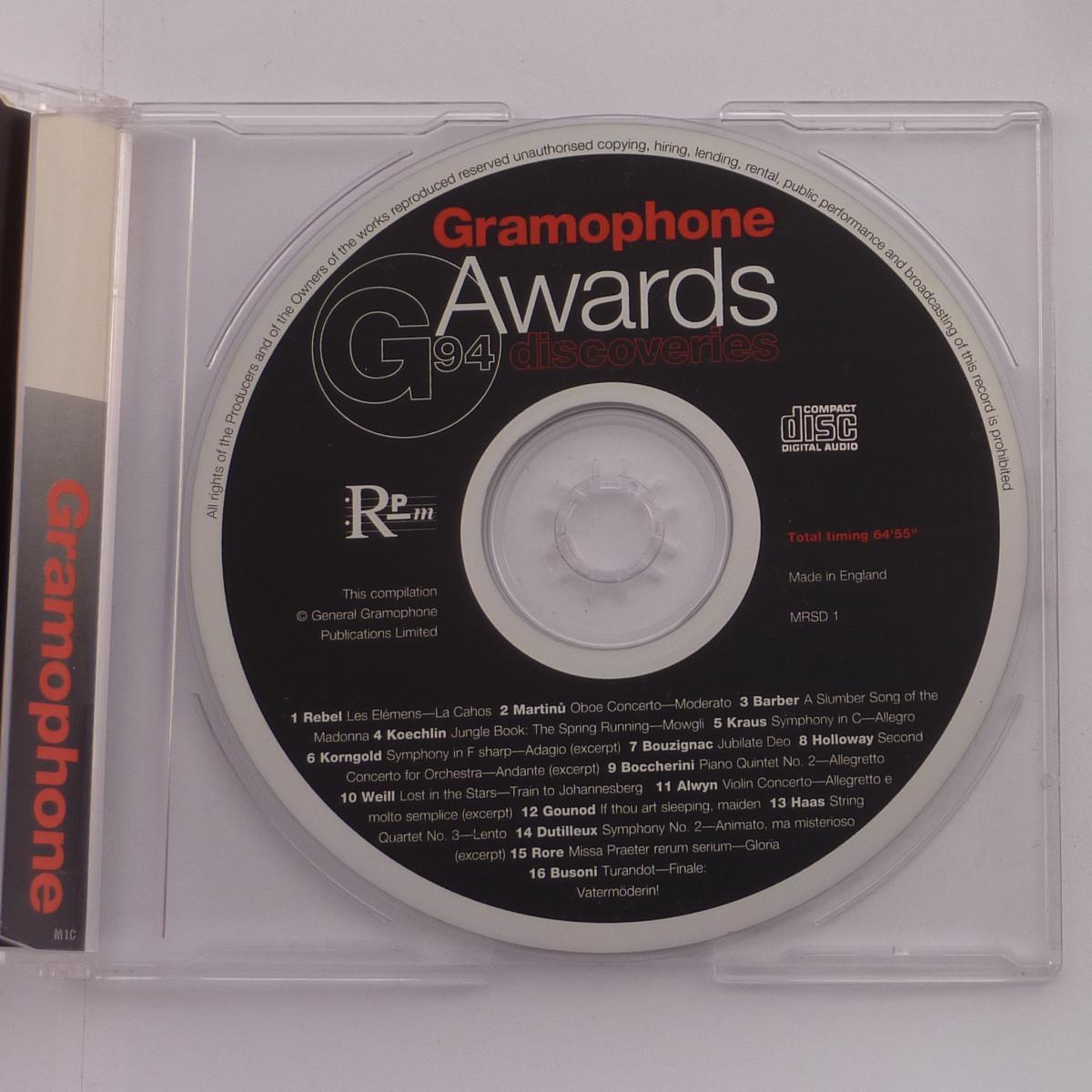 Various Gramophone Awards G94 Discoveries CD Compilation Sampler