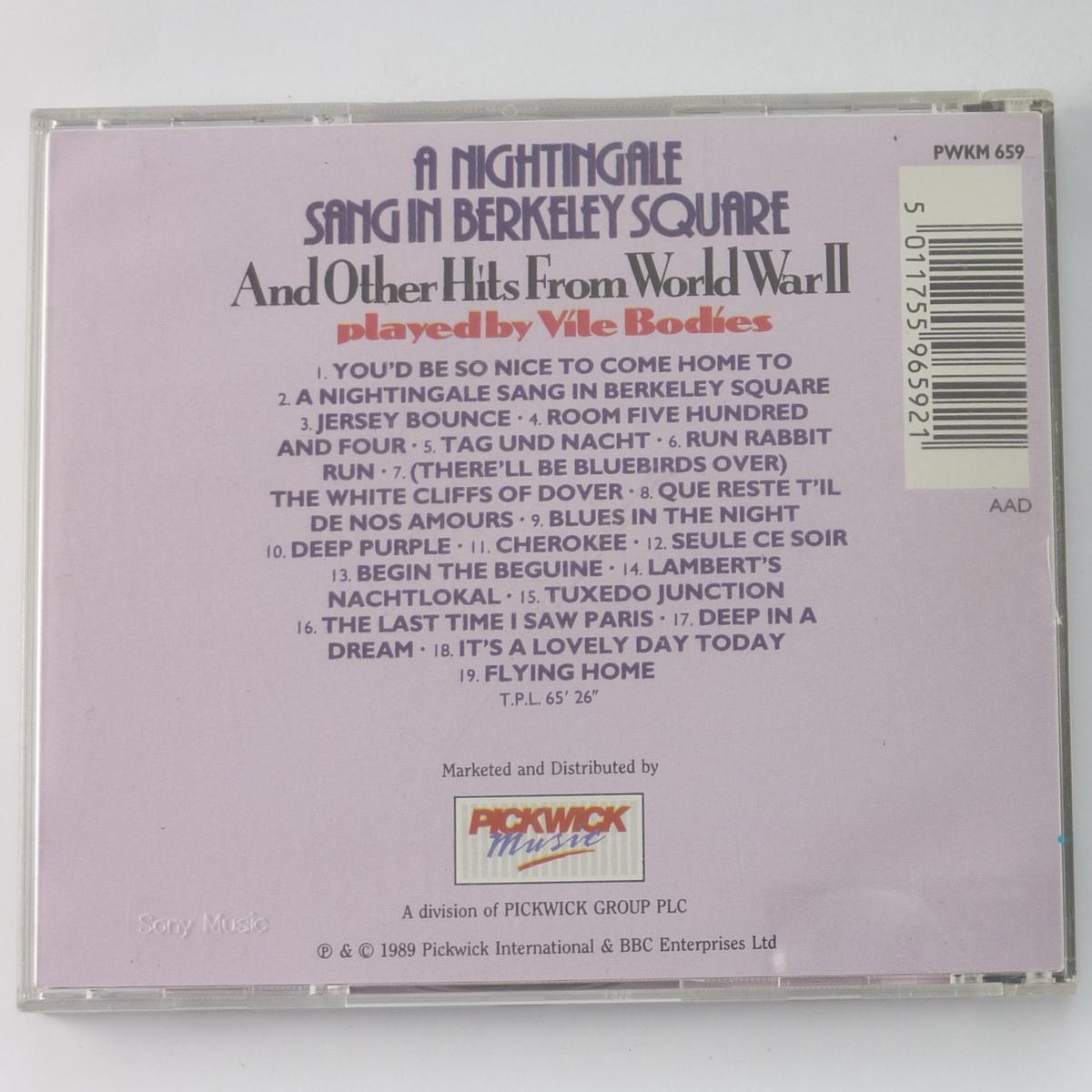 Vile Bodies Sandy Forbes Presents 'A Nightingale Sang In Berkeley Square' And Other Hits From World War II CD