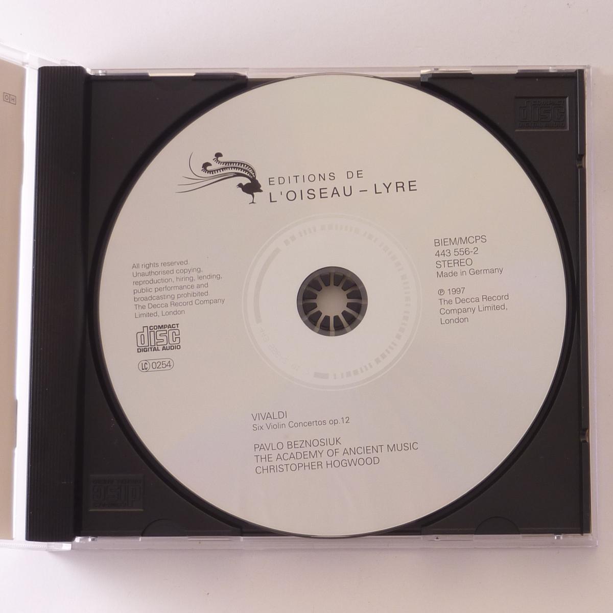 Vivaldi* - Pavlo Beznosiuk, Christopher Hogwood, The Academy Of Ancient Music 6 Violin Concertos Op. 12 CD