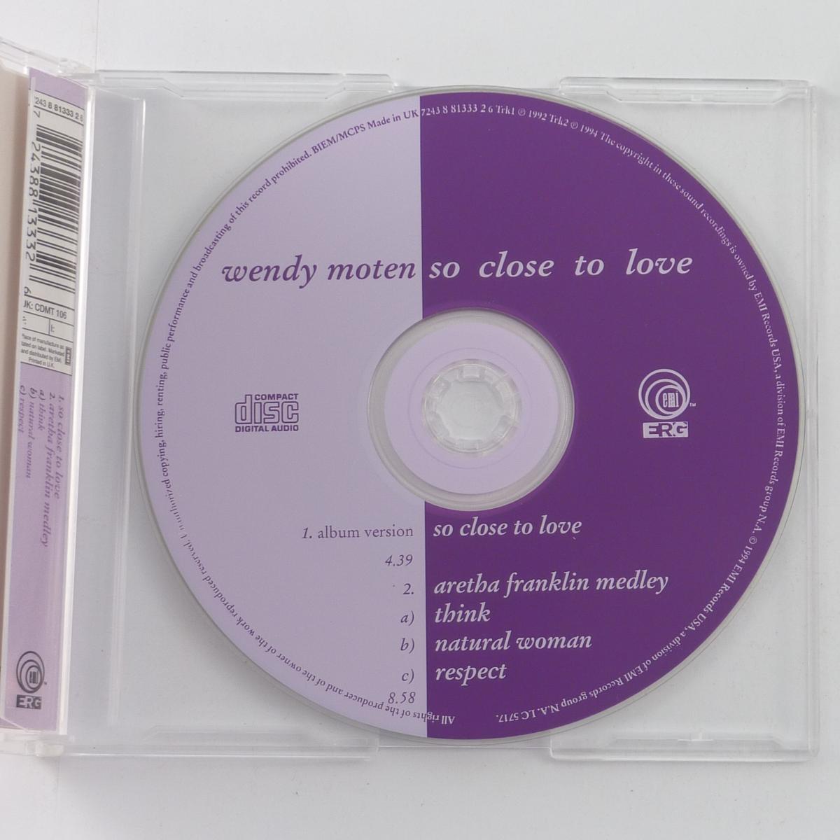 Wendy Moten So Close To Love CD Single