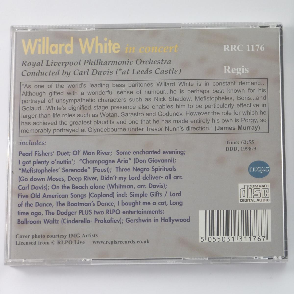 Willard White Willard White In Concert CD Album
