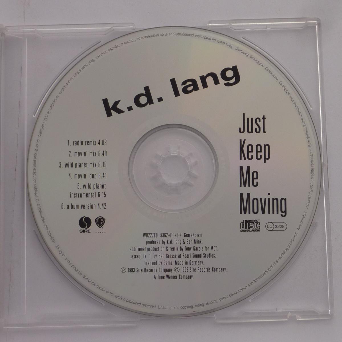 k.d. lang Just Keep Me Moving CD Single