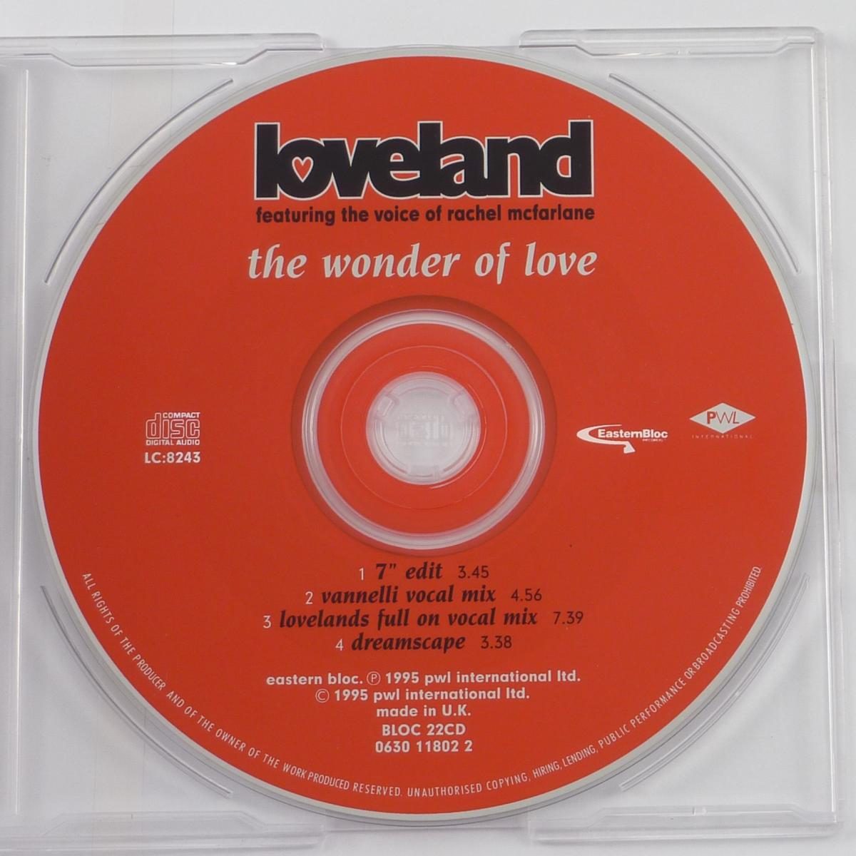 oveland Featuring The Voice Of Rachel McFarlane The Wonder Of Love CD Single